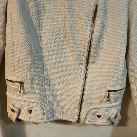 Zara White Cotton Zip Up Jacket - Picture 7 of 8